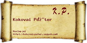 Kokovai Péter névjegykártya