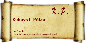 Kokovai Péter névjegykártya